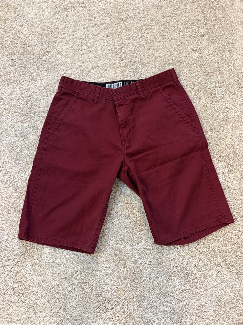 Free World chino burgundy shorts